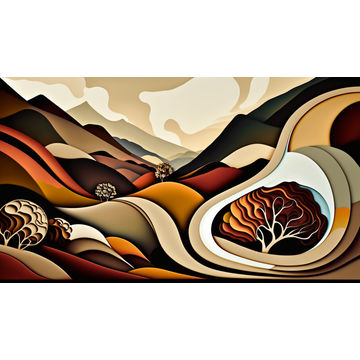 Canvas Wall Art - Canvas Wall Art –Cape Winelands Abstract Painting - B1092 - [120 x 80 cm]