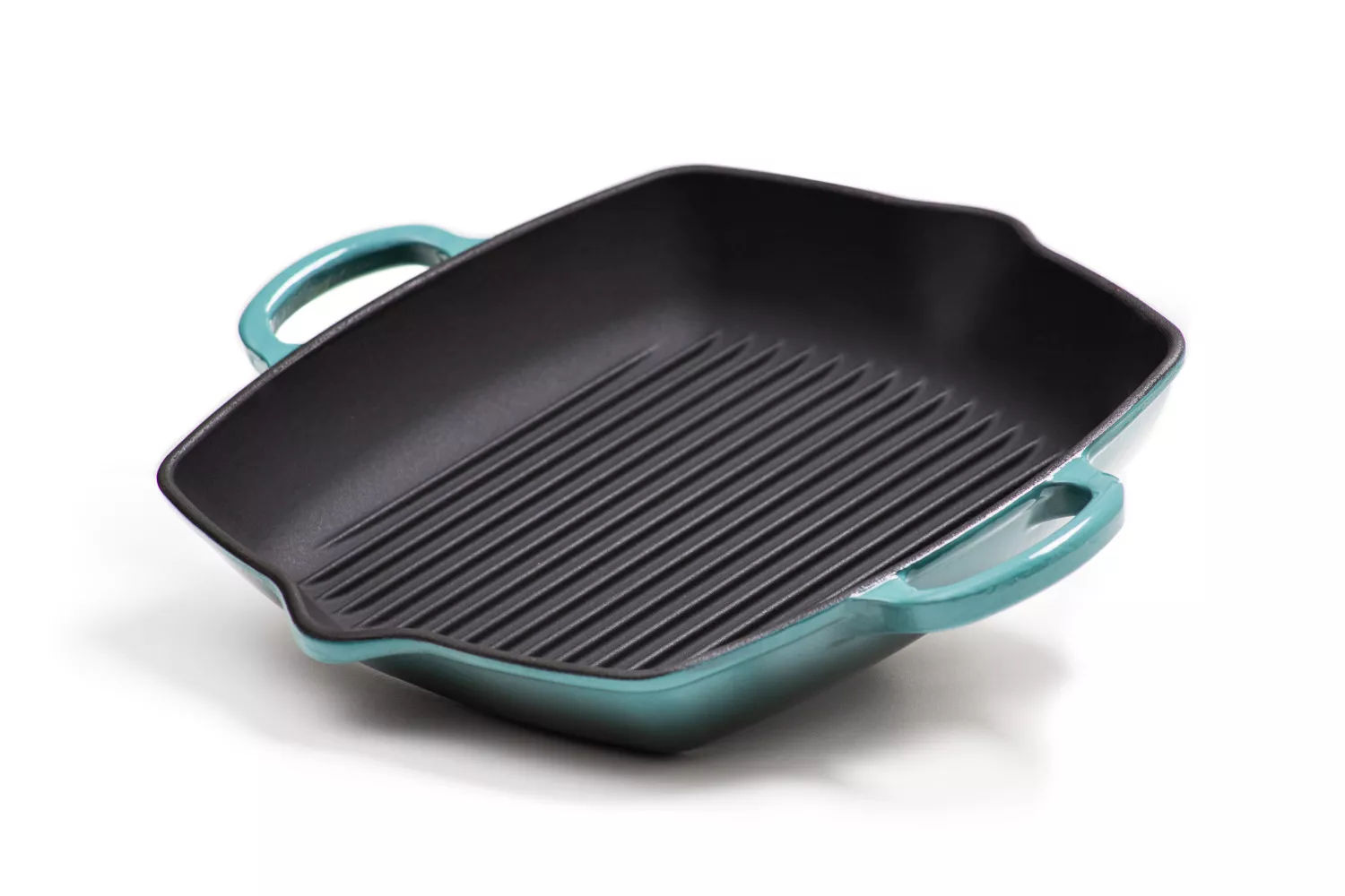 Cast Iron Square Grill Pan 30cm – Forest Enamelled Grill Plate for Oven Cooking