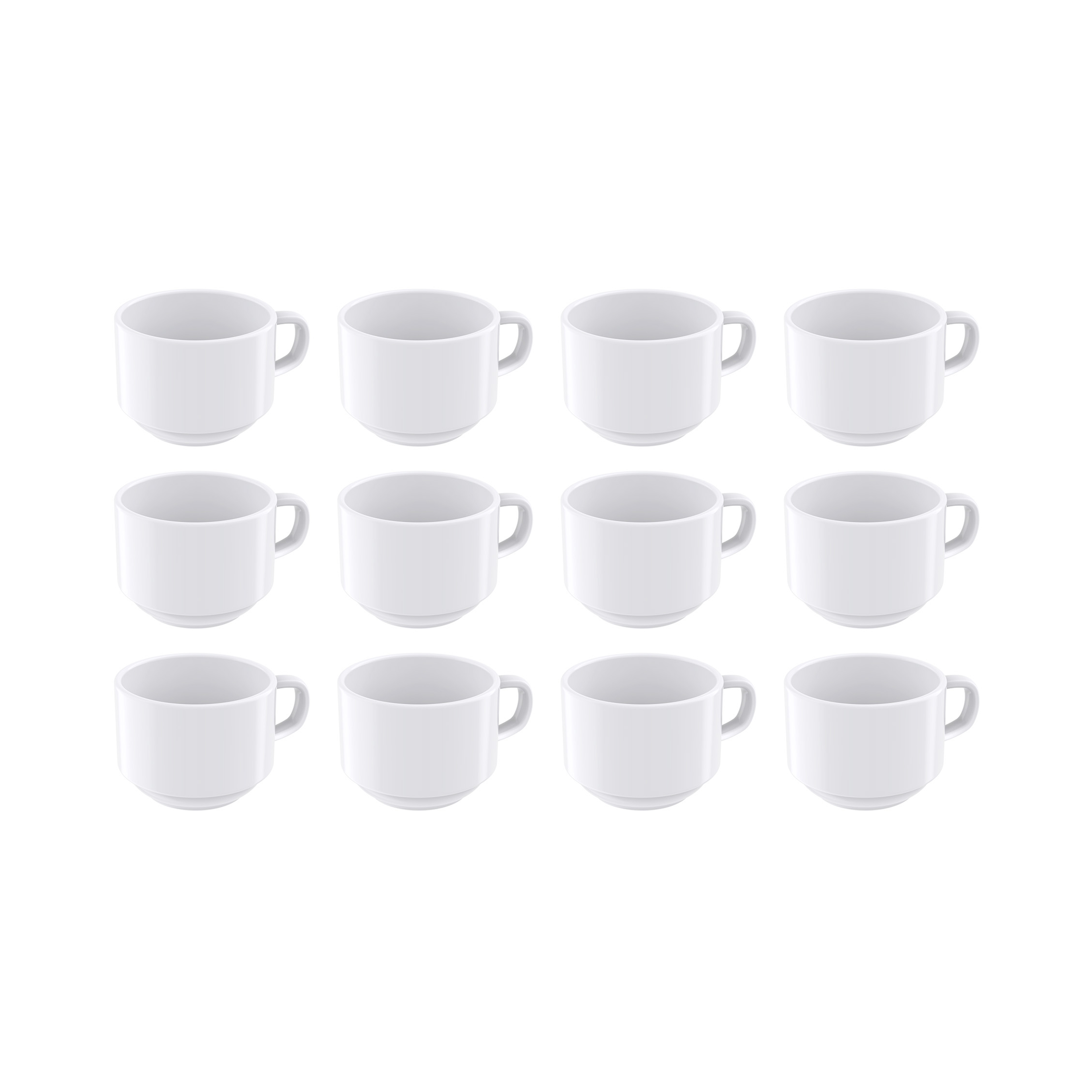Tramontina 240ml Paola Porcelain Tea Cups- Set of 12
