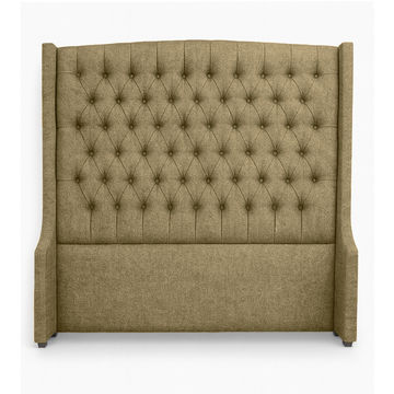 Reya Buttoned Wing Headboard Double Light Brown