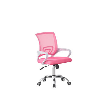 TOCC Wippy Netting Back Typist Office Chair with Chrome Base - White with Pink