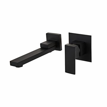 Square Shape Wall Type Basin or Bath Mixer Tap AZ2155 Black