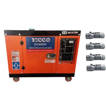 Ecco 7KW / 8.75KVA Silent Diesel Generator Single Phase & 4x Pocket Flashlights