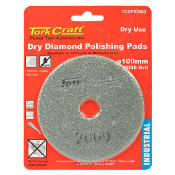 Tork Craft - 100mm Diamond Polishing Pad 2000 Grit Dry Use