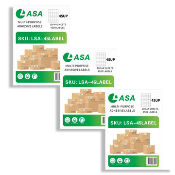 LASA 45 Up 100 A4 Sheets Barcode Adhesive Label Pack Of 3