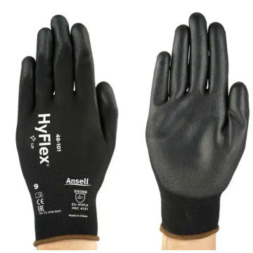 Ansell Sensilite Black PU Palm Coated Glove Pack of 12 - L