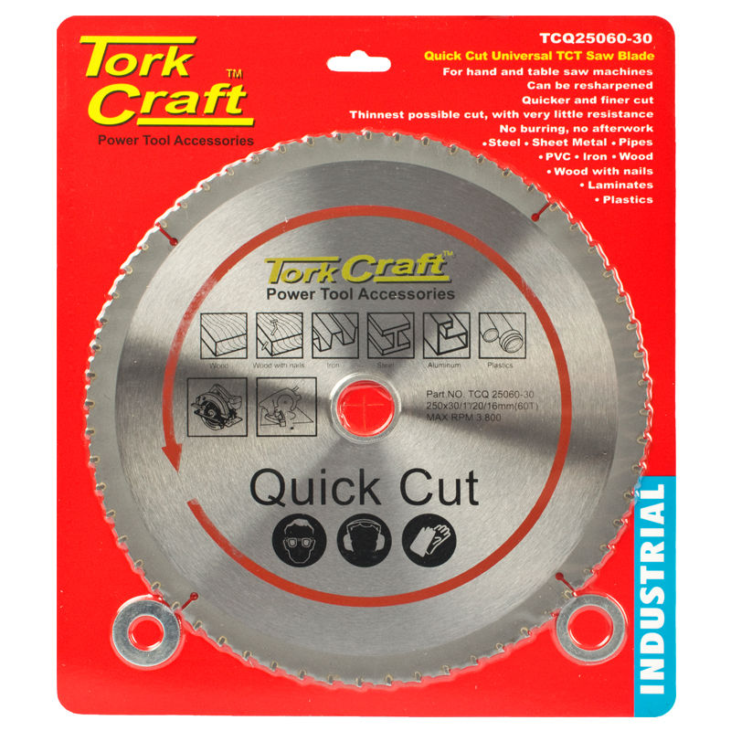 Tork Craft - Universal Quick Cut Tct Blade 250 x 60T 30-20-16