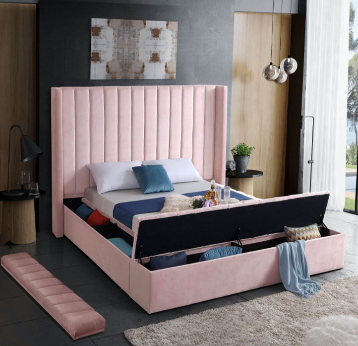 Whimsy Sleigh Bed King -Pink