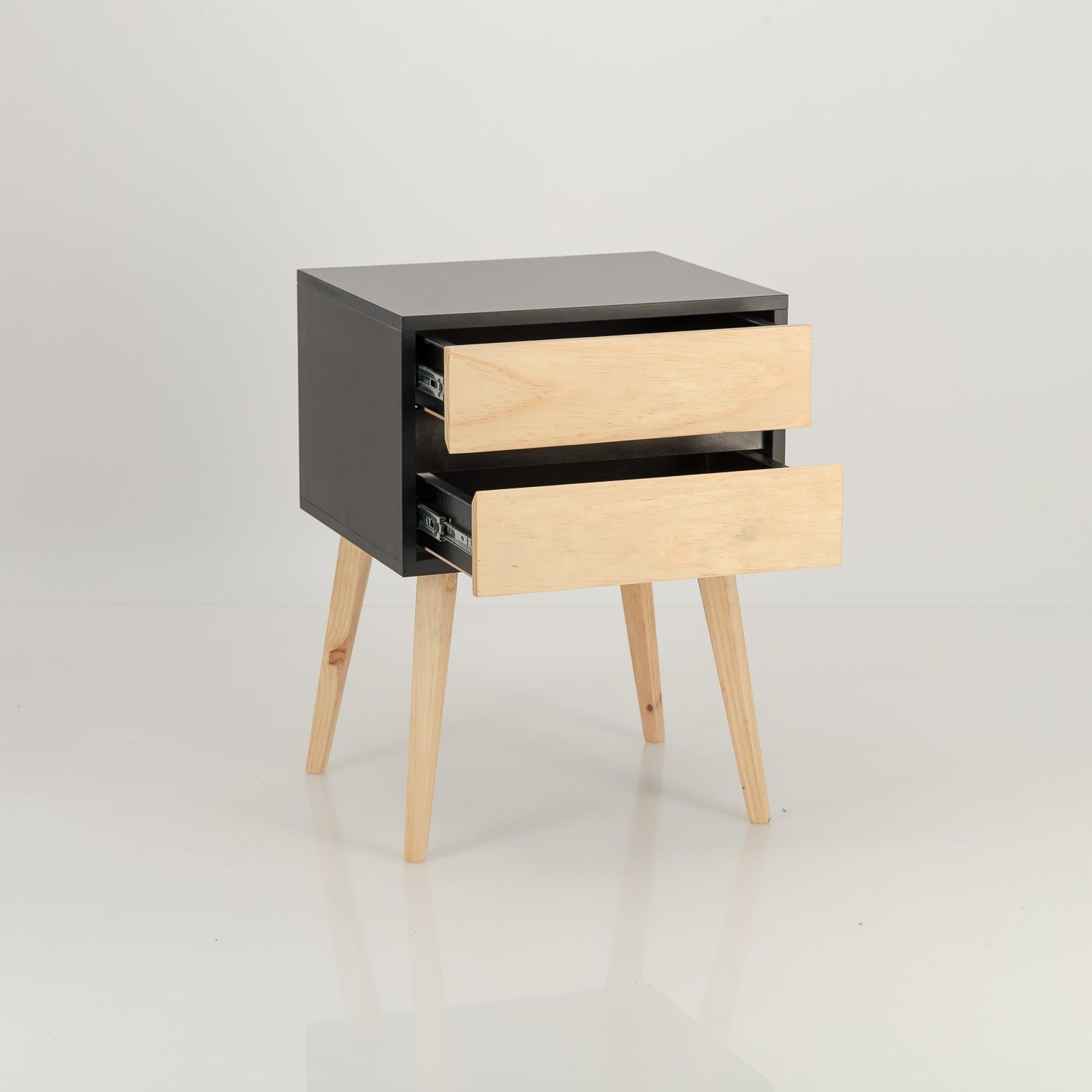 Nallo Two Drawer Side Table - Black