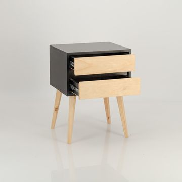 Nallo Two Drawer Side Table - Black