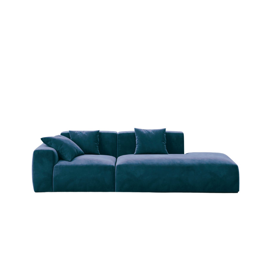 Safa 3 Seater Lounger- Right Arm Rest- Blue