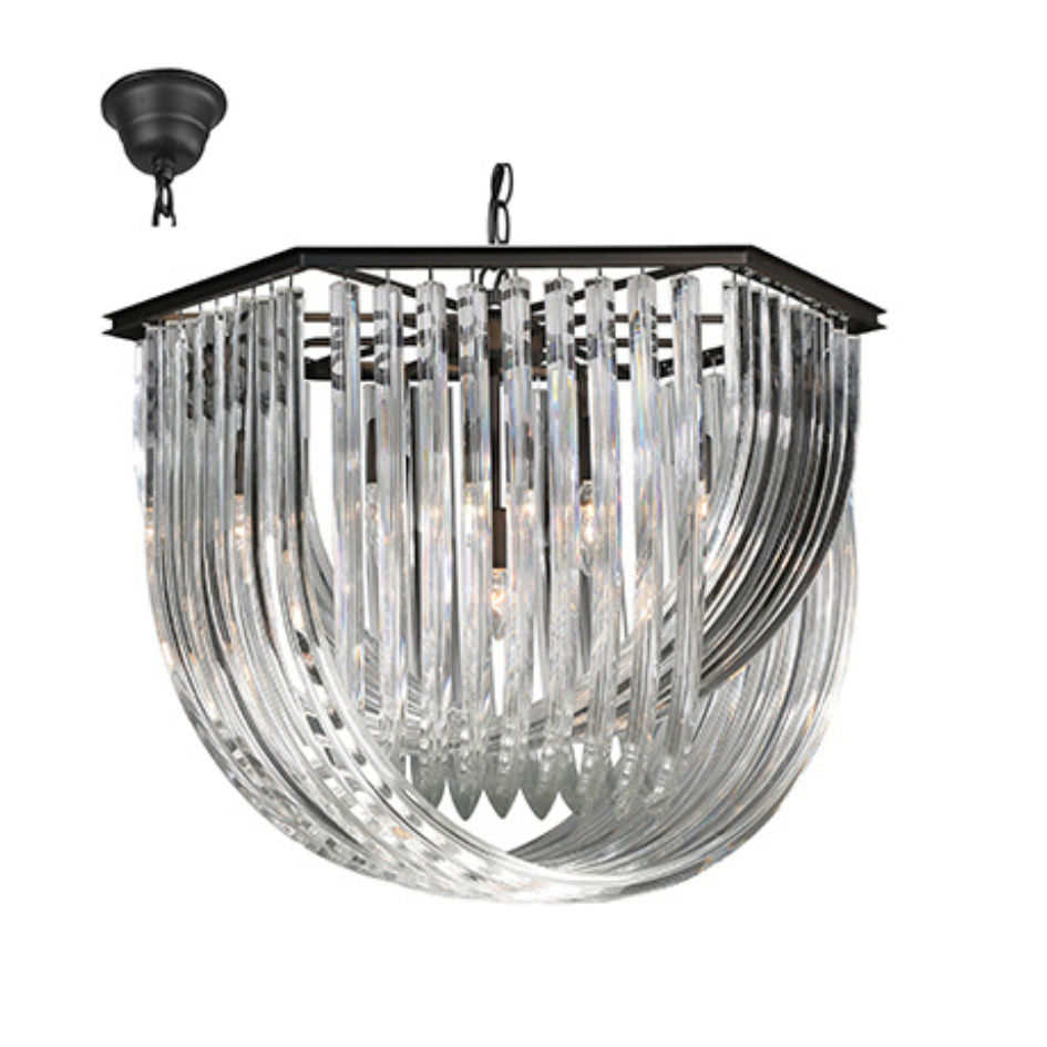 Exclusive 230V Crystal Pendant - 6lt round Radiant Lighting