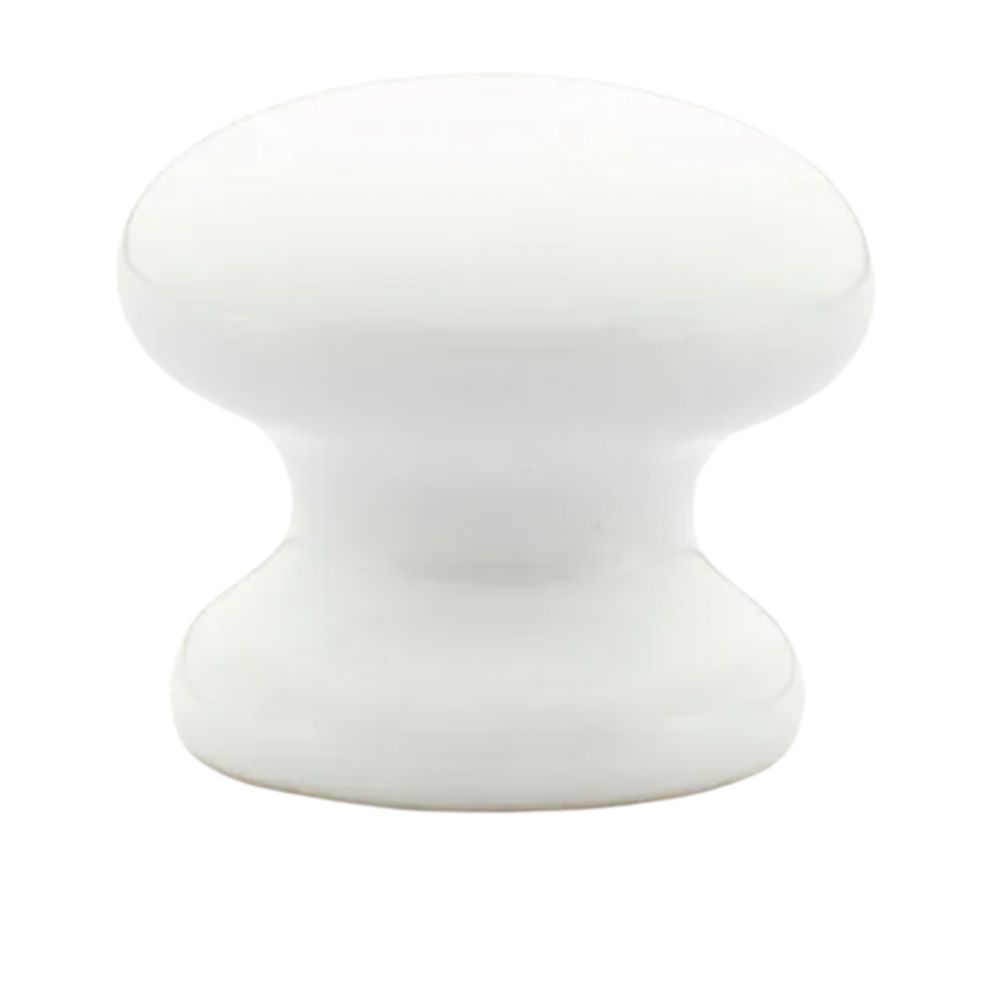Pack of 10 x Porcelain Knob, White, 32mm
