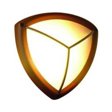 60W,  Aluminium Bulkhead, Rounded Triangle, Tri-Sectioned, E27
