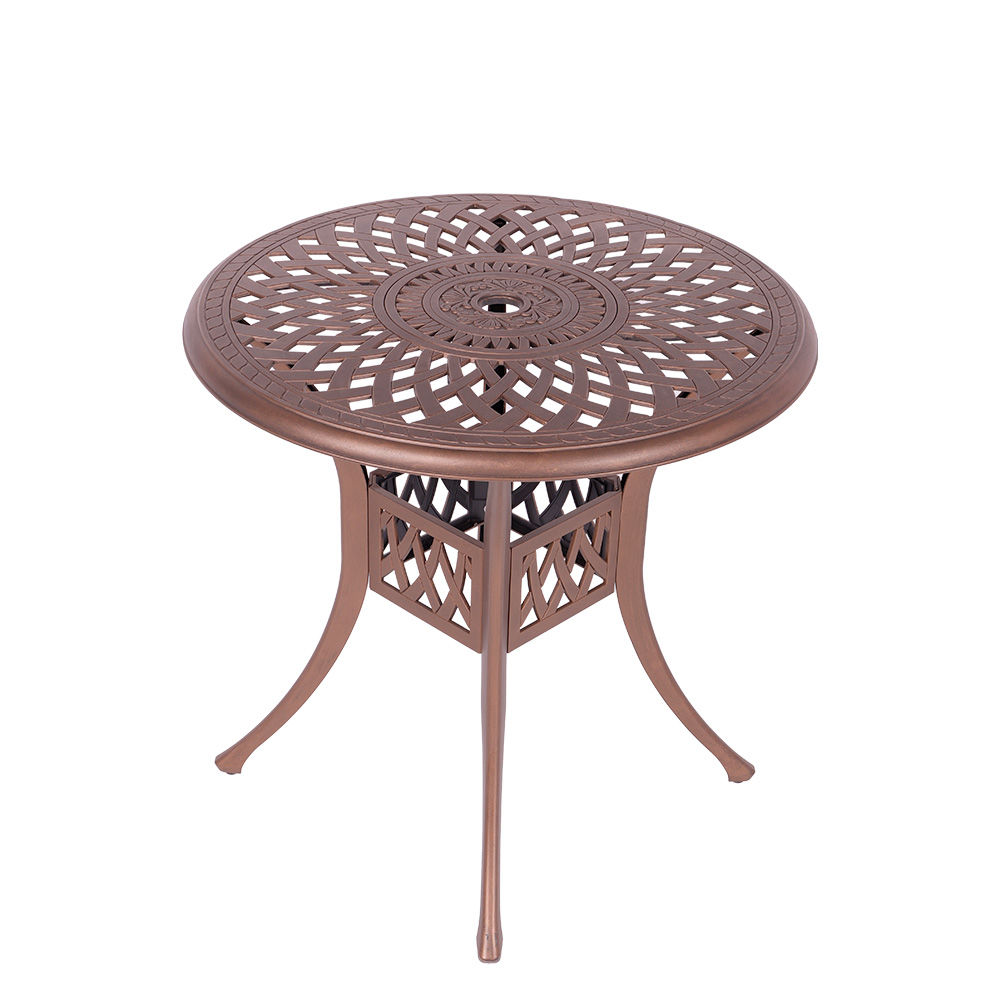 Lattice Aluminium Patio Table / Garden Table / Outdoor Dining Table - 78cm  Round Table - COPPER