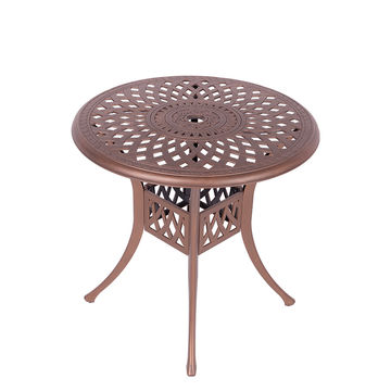 Lattice Aluminium Patio Table / Garden Table / Outdoor Dining Table - 78cm  Round Table - COPPER