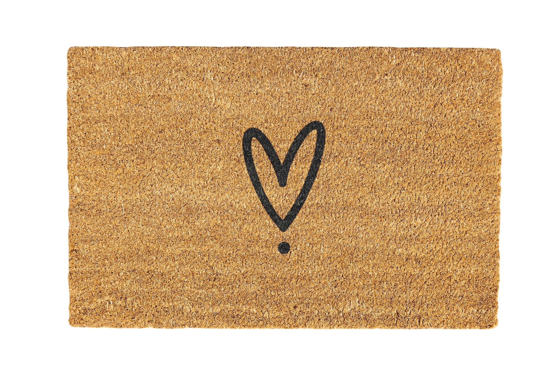 Heart Coir Doormat Design 700 x 400mm