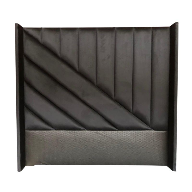 Nu Dekor - Siena Velvet Paneled Tufted Headboard - King - Black