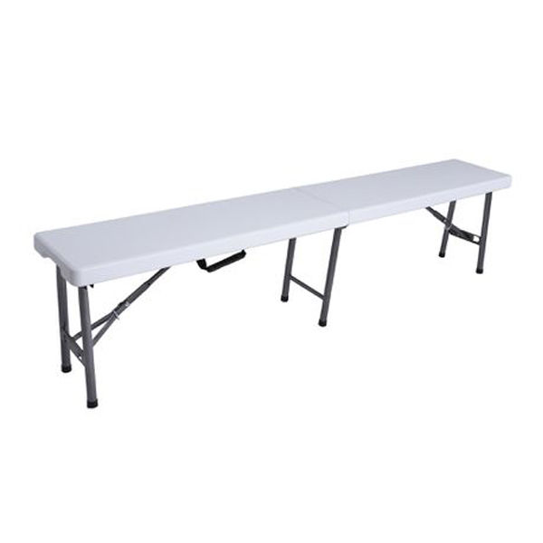 183cm Folding Bench with Handle - Durable HDPE and Steel Frame