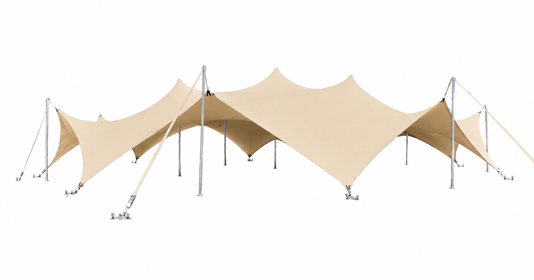 PVC stretch tent 6x10m beige