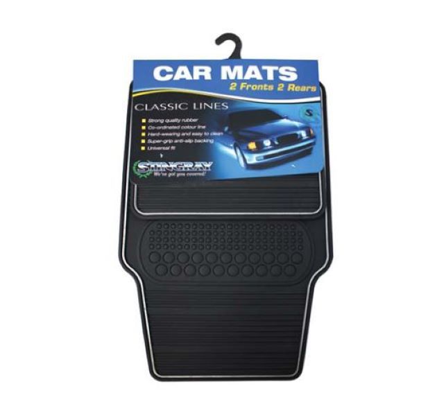 Stingray - 4Pc Heavy Duty Classic Mat Set - TT8023 (Black)