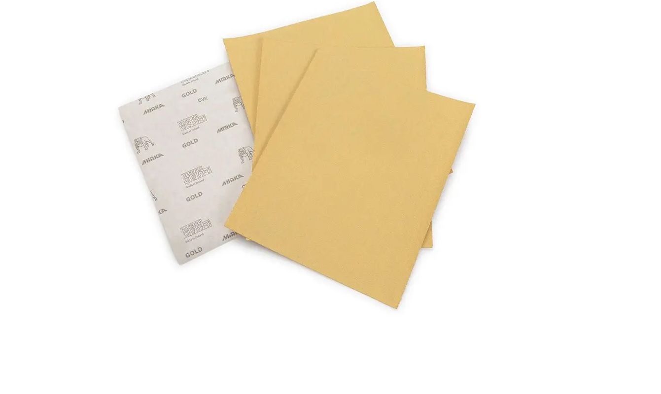 Gold Sandpaper, 280mm x 230mm, P100 (4 pack) BY WOODLY
