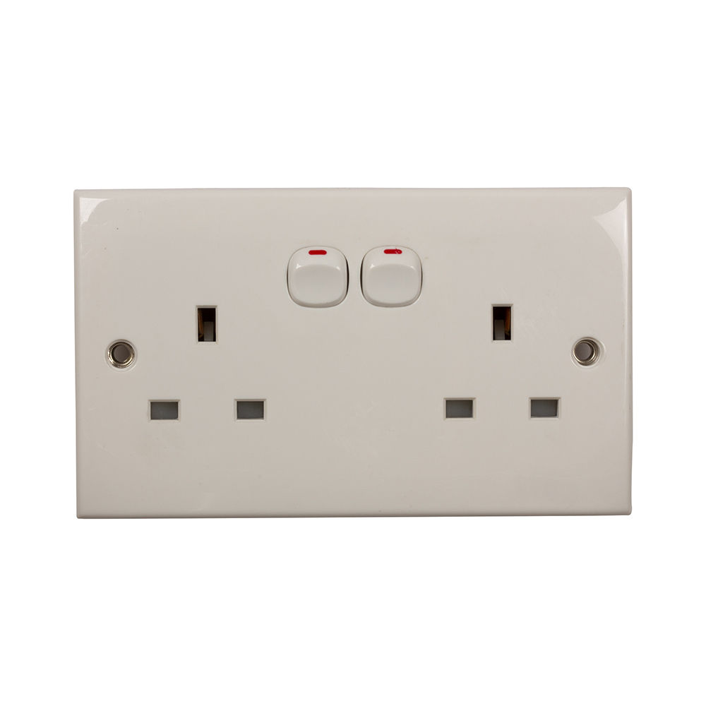 Eurolux - Switch Socket - Double - White - 10a - 5 Pack