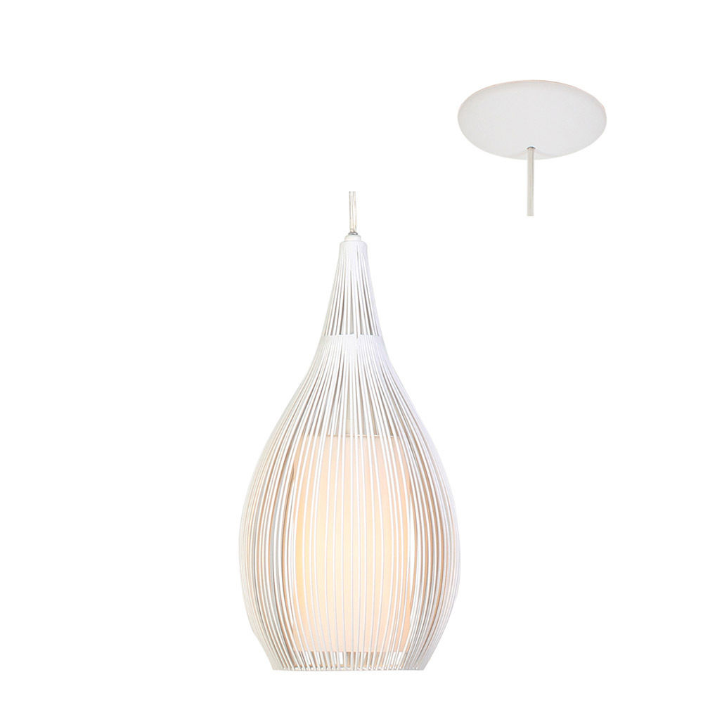 Razoni Pendant Steel/Glass White (E27) 900mm