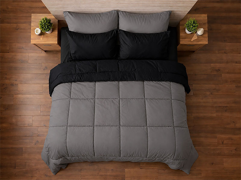Everyday Collection Reversible Comforter Set - 90 GSM - King - Super King - Gray Flannel - Jet Black (06 Sets)