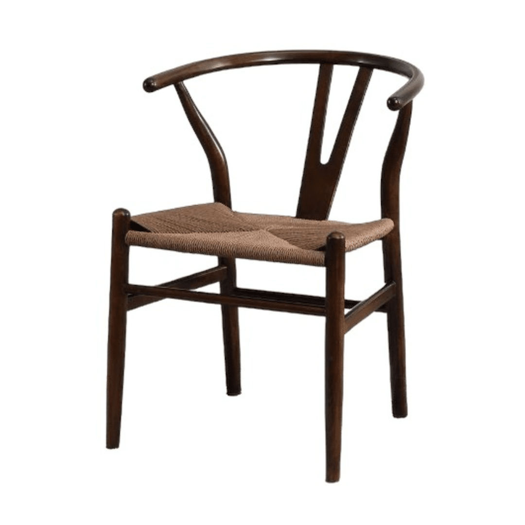 Wooden dining room chair  Wishbone style Brown