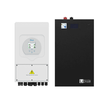 Deye 5kW Hybrid Inverter and 5.3kWh Wall Mount LBSA Battery Combo BLACK