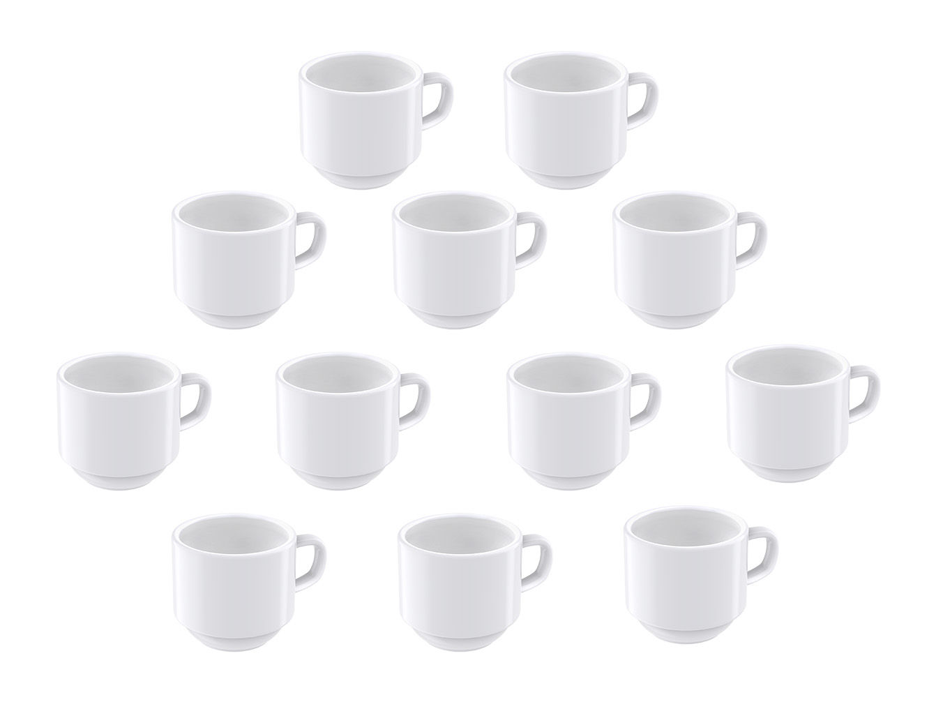 Tramontina 100ml Paola Porcelain Coffee Cups- Set of 12
