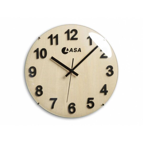30CM NON-TICKING QUARTZ ANALOGY WOODEN STYLE WALL CLOCK