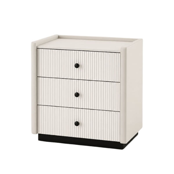Dana 3-Drawer Ribbed Pedestal White