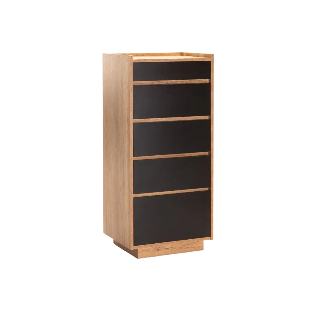 Vividitto - Seraphim 5 Drawer Chest - Wild Oak/Black