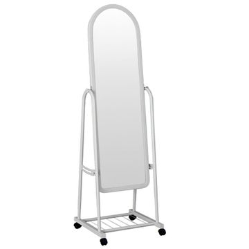 Woodly Adjustable Stand Up Mirror on Wheels with Underneath Storage Decorative Mirror (Decorative)