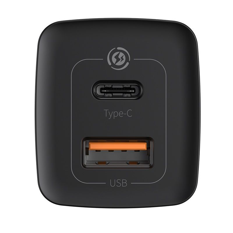 Baseus GaN2 Lite Quick Charger 65W Type-C & USB - Black