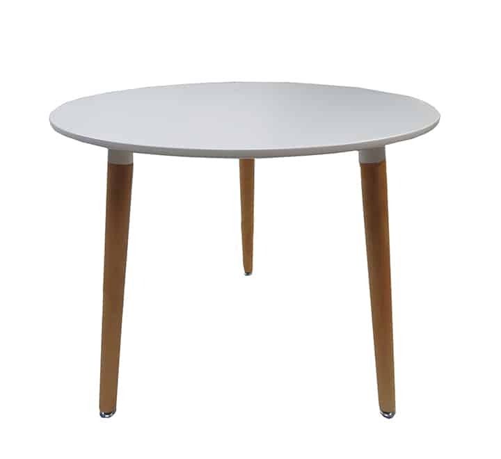 Vividitto - Round Cafe Table MDF Wood - White