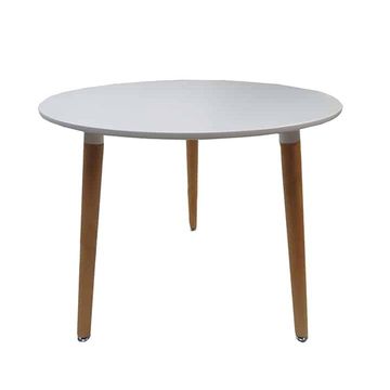 Vividitto - Round Cafe Table MDF Wood - White