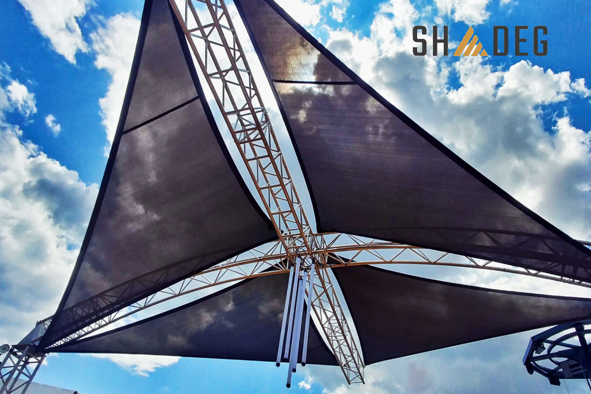Shade Sail Charcoal Shadeg Ultrablock 600cm x 600cm x 848cm Right Angle Triangle