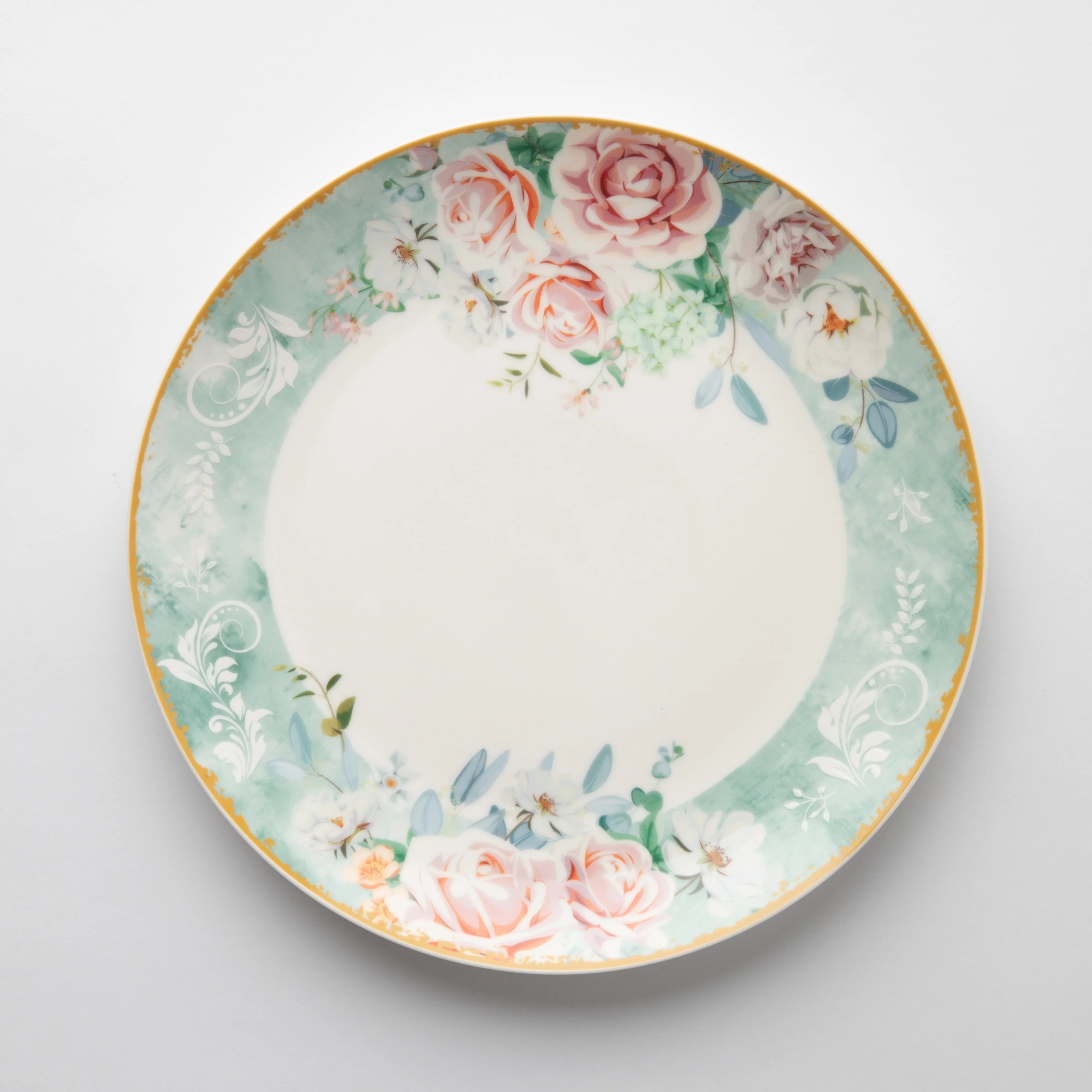 Jenna Clifford - Green Floral Dinner Plate Set of 4