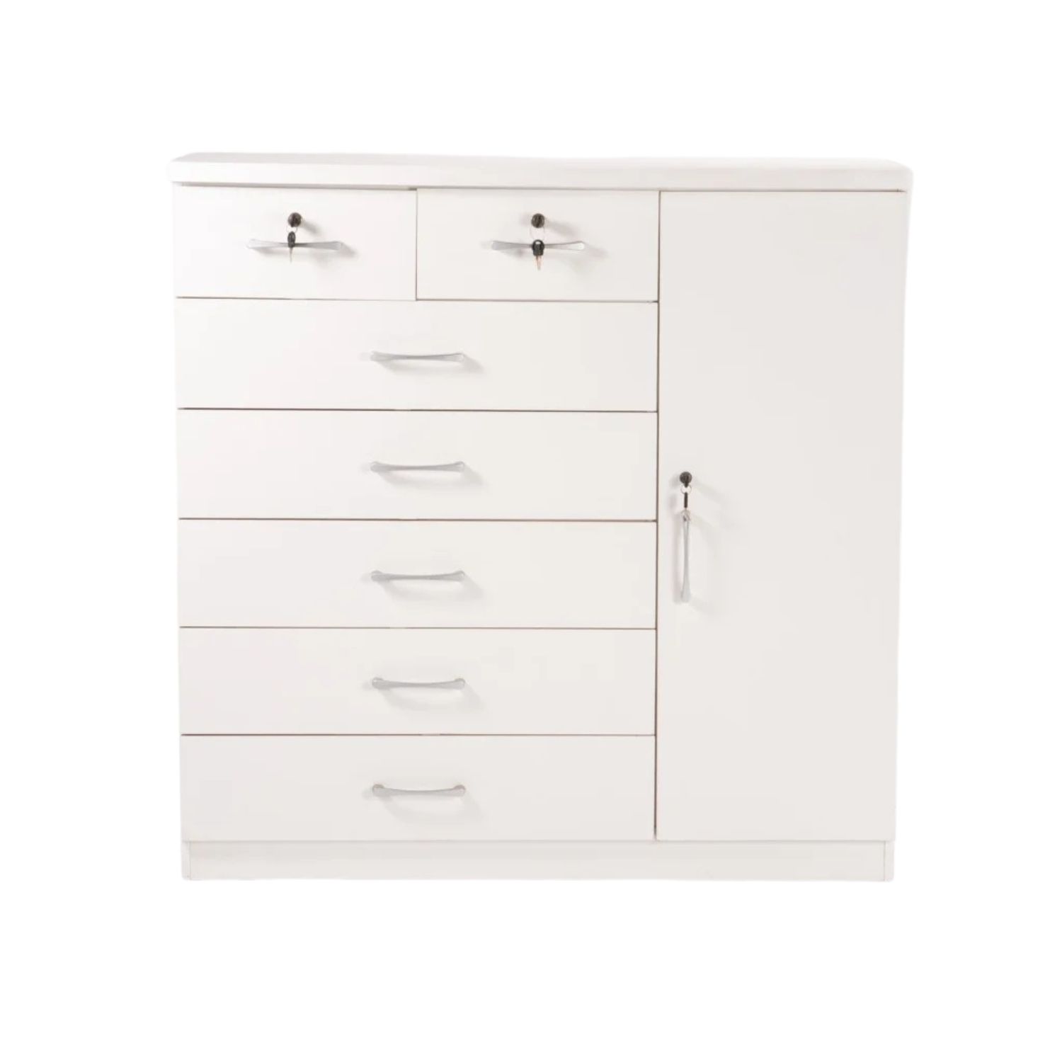 7 Drawer 1 Door Storage Chest - White
