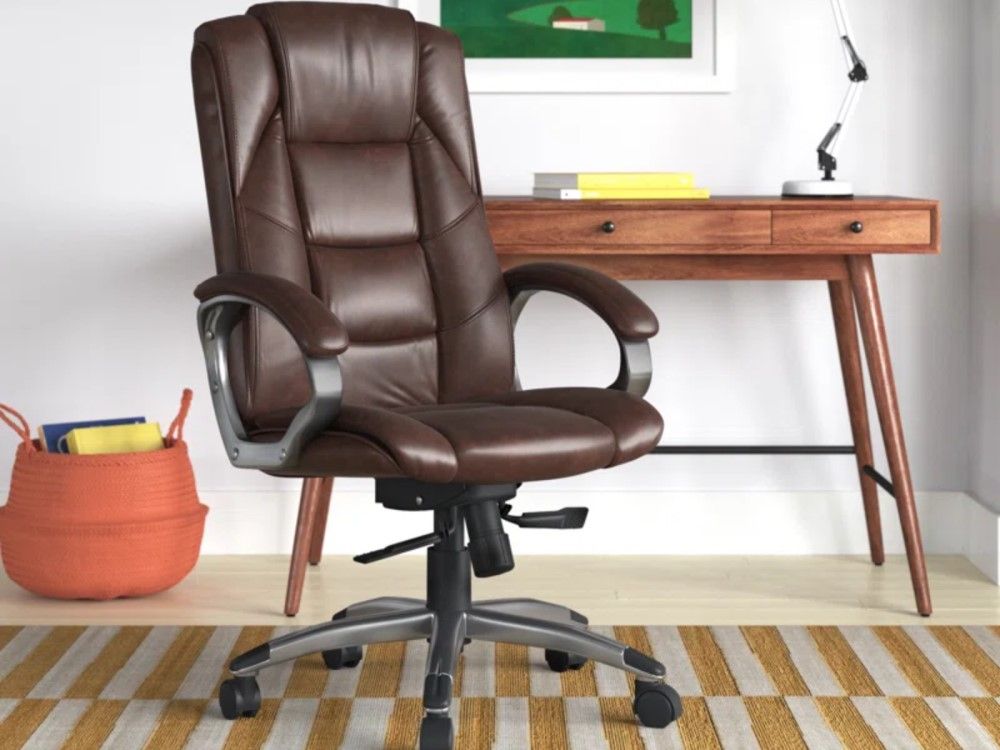 QandAHome-Kenny Genuine Leather Office Chair