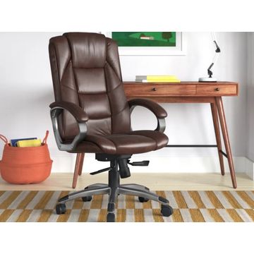 QandAHome-Kenny Genuine Leather Office Chair