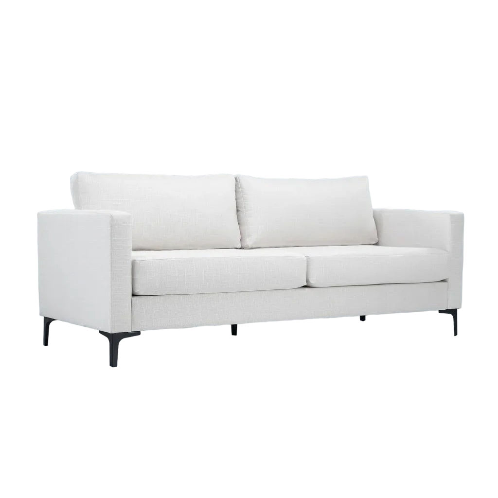 Vividitto - Haben Fabric 2 Seater Couch - Cream/Black Leg