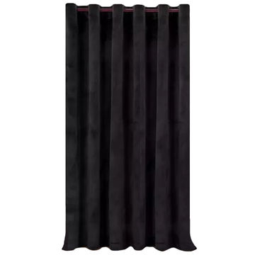 Matoc Readymade Curtain -100% Blackout -Velvet Black -Eyelet -230cm W x 253cm H