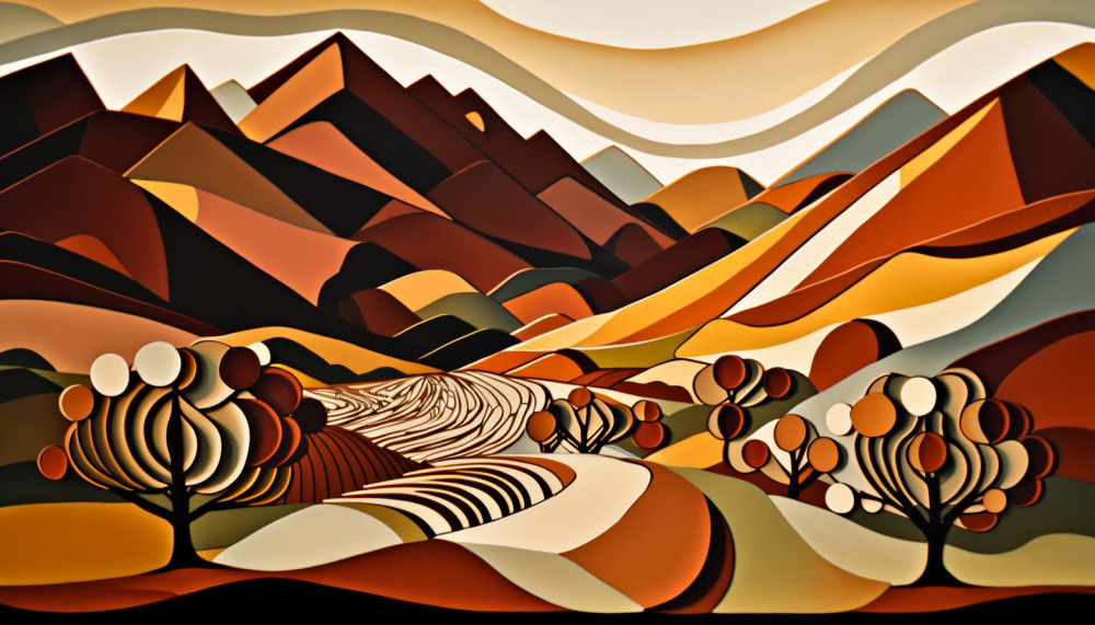 Canvas Wall Art - Canvas Wall Art –Cape Winelands Abstract  - B1090 - [120 x 80 cm]