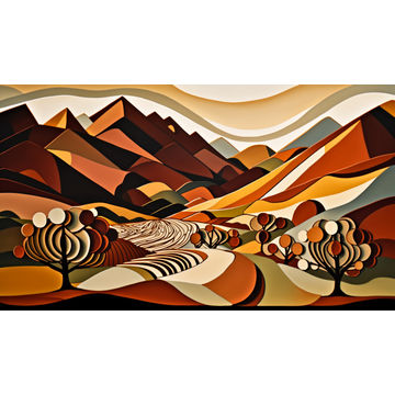 Canvas Wall Art - Canvas Wall Art –Cape Winelands Abstract  - B1090 - [120 x 80 cm]