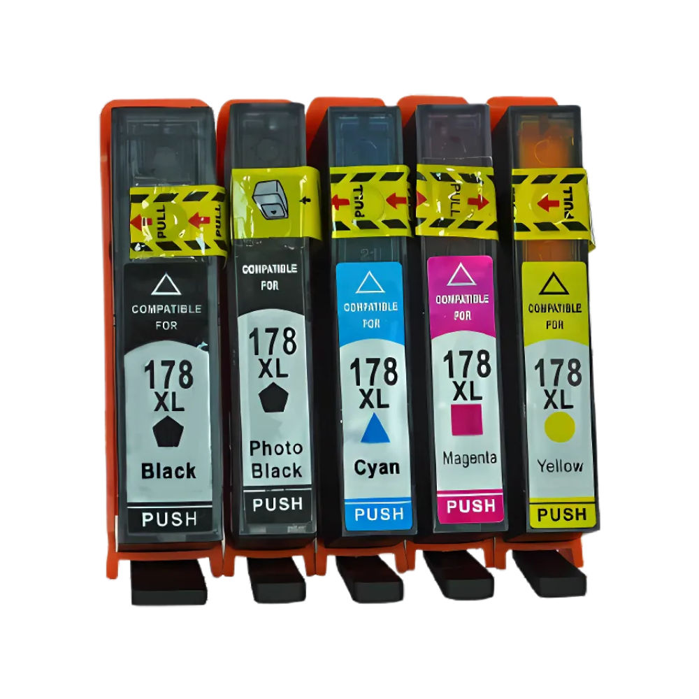 HP 178XL C/M/Y/K/PK Generic Cartridges