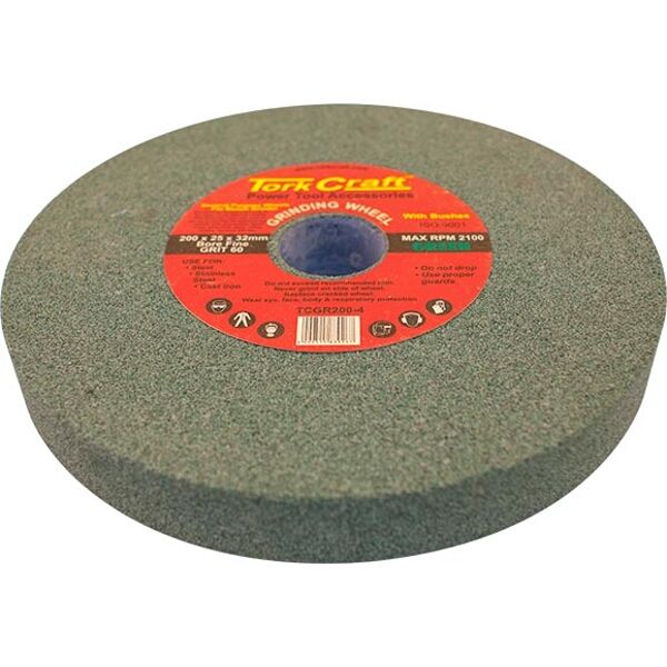 Grinding Wheel 200X25X32Mm Bore Fine 60Gr W/Bushes For B/G Green